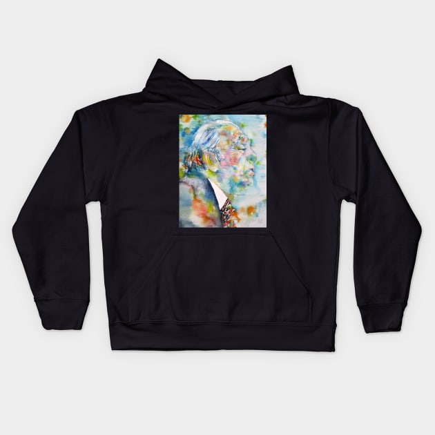 BORGES - watercolor portrait.2 Kids Hoodie by lautir